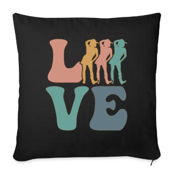 Line Dance Line Dancing Line Dancer - Sofakissenbezug 45 x 45 cm - Schwarz - Vorne