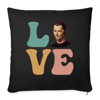 Portrait de Machiavel Machiavel Le Prince - Housse de coussin décorative 45 x 45 cm - noir - Devant