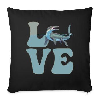 Mosasaurus Dinosaurier - Sofakissenbezug 45 x 45 cm - Schwarz - Vorne
