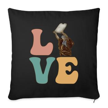 Moses Jüdisch Israelisch 10 Gebote - Sofakissenbezug 45 x 45 cm - Schwarz - Vorne