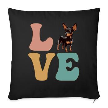 Zwergpinscher Hundeliebhaber - Sofakissenbezug 45 x 45 cm - Schwarz - Vorne