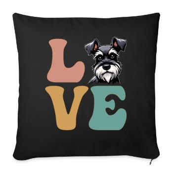 Zwergschnauzer Hundeliebhaber - Sofakissenbezug 45 x 45 cm - Schwarz - Vorne