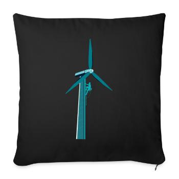 Wind Power Climbing Wind Wind Energy - Sofa pillowcase 17,3'' x 17,3'' (45 x 45 cm) - black - Front