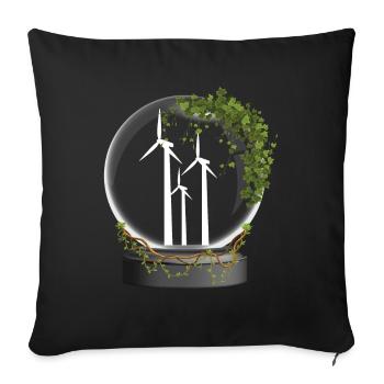 Wind Power Glass Ball Wind Wind Energy - Sofa pillowcase 17,3'' x 17,3'' (45 x 45 cm) - black - Front