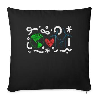Wind Power Heart Earth Wind Wind Energy - Sofa pillowcase 17,3'' x 17,3'' (45 x 45 cm) - black - Front