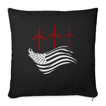 Wind Power America Wind Wind Energy - Sofa pillowcase 17,3'' x 17,3'' (45 x 45 cm) - black - Front