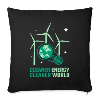Énergie éolienne Énergie plus propre Énergie éolienne - Housse de coussin décorative 45 x 45 cm - noir - Devant