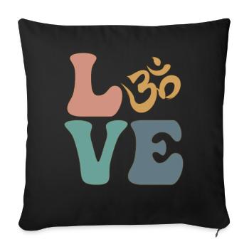 Om Symbol Meditation Buddhism Buddhist - Sofa pillowcase 17,3'' x 17,3'' (45 x 45 cm) - black - Front