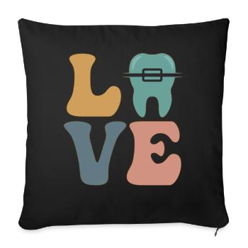 Orthodontists Dentist Braces - Sofa pillowcase 17,3'' x 17,3'' (45 x 45 cm) - black - Front