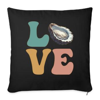 Oyster Shells Seafood - Sofa pillowcase 17,3'' x 17,3'' (45 x 45 cm) - black - Front
