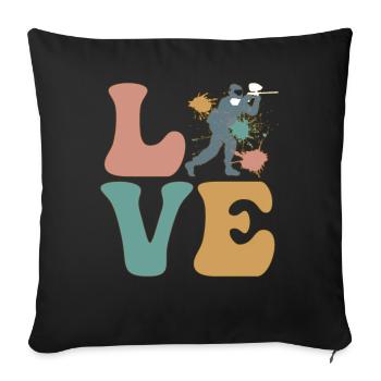 Équipe de joueurs de paintball - Housse de coussin décorative 45 x 45 cm - noir - Devant