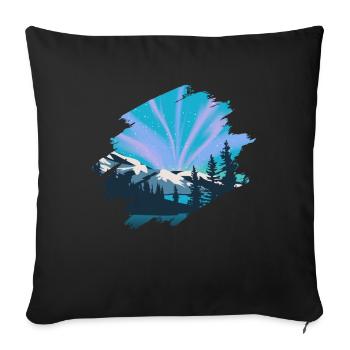 Northern Lights, Aurora Borealis - Sofa pillowcase 17,3'' x 17,3'' (45 x 45 cm) - black - Front