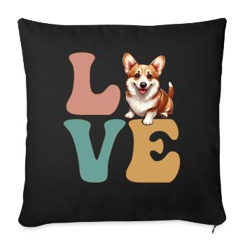 Pembroke Corgi Dog Lover - Sofa pillowcase 17,3'' x 17,3'' (45 x 45 cm) - black - Front
