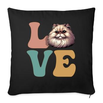 Persian cat - Sofa pillowcase 17,3'' x 17,3'' (45 x 45 cm) - black - Front