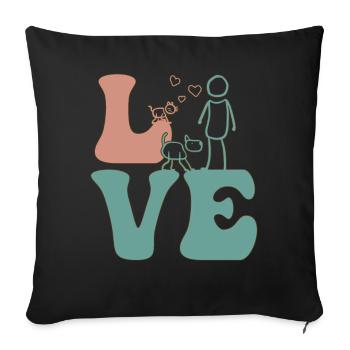 Pet Sitter Pet Sitting - Sofa pillowcase 17,3'' x 17,3'' (45 x 45 cm) - black - Front