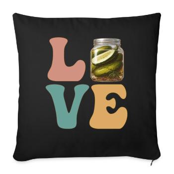 Pickle Cucumber Dill - Sofa pillowcase 17,3'' x 17,3'' (45 x 45 cm) - black - Front