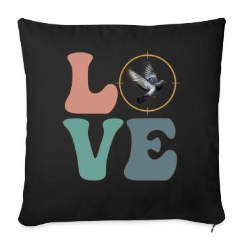 Chasseurs de pigeons Chasse aux pigeons - Housse de coussin décorative 45 x 45 cm - noir - Devant