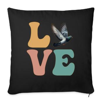 Pigeon Bird - Sofa pillowcase 17,3'' x 17,3'' (45 x 45 cm) - black - Front