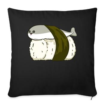 Sacabambaspis Fish Meme Japanese Sushi - Sofa pillowcase 17,3'' x 17,3'' (45 x 45 cm) - black - Front