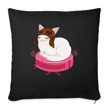 Robot Vacuum Cleaner Cat Robot Vacuum Cleaner - Sofa pillowcase 17,3'' x 17,3'' (45 x 45 cm) - black - Front