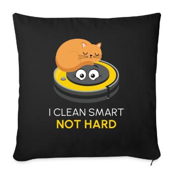 I Clean Smart Cat Kitten Robot Vacuum Cleaner - Sofa pillowcase 17,3'' x 17,3'' (45 x 45 cm) - black - Front