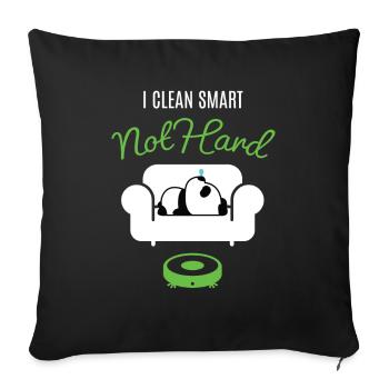 Panda Bear Panda I Clean Smart Robot Vacuum Cleaner - Sofa pillowcase 17,3'' x 17,3'' (45 x 45 cm) - black - Front