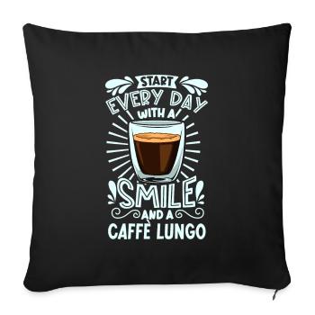 Lächeln mit Caffè Lungo - Sofakissenbezug 45 x 45 cm - Schwarz - Vorne