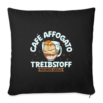 Mein Treibstoff ist Café Affogato - Sofakissenbezug 45 x 45 cm - Schwarz - Vorne