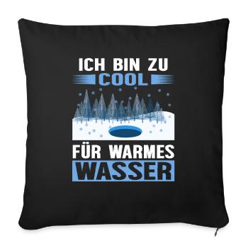 Winterbaden im Kältebad - Eisbader lieben Eisbaden - Sofakissenbezug 45 x 45 cm - Schwarz - Vorne