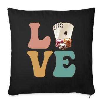 Joueurs de poker Joueurs de casino - Housse de coussin décorative 45 x 45 cm - noir - Devant