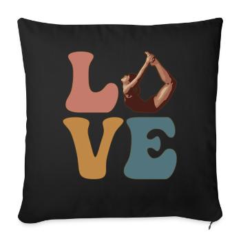 Pilates Yoga Stretching Girls Women - Sofa pillowcase 17,3'' x 17,3'' (45 x 45 cm) - black - Front