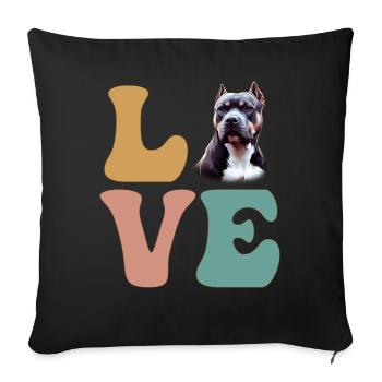 Pitbull Pittie Amoureux des chiens - Housse de coussin décorative 45 x 45 cm - noir - Devant