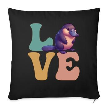 Cute platypus - Sofa pillowcase 17,3'' x 17,3'' (45 x 45 cm) - black - Front