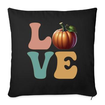 Citrouille Jack O lanterne Thanksgiving Halloween - Housse de coussin décorative 45 x 45 cm - noir - Devant