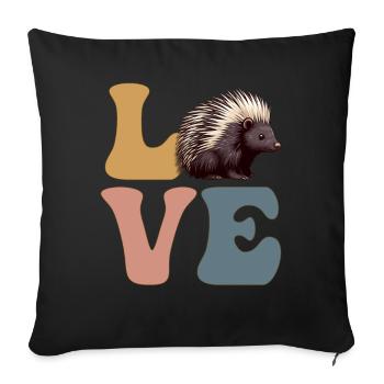 Porcupine Spine Animal - Sofa pillowcase 17,3'' x 17,3'' (45 x 45 cm) - black - Front