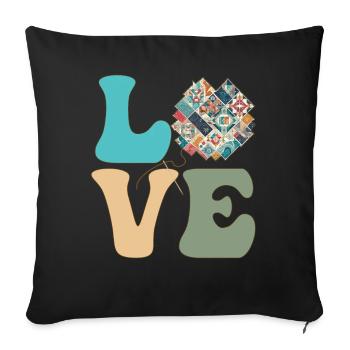 Quilting Quilter Couture Tricot - Housse de coussin décorative 45 x 45 cm - noir - Devant