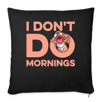 King Charles Cavalier Drôle Je Ne Fais Pas De Matins - Housse de coussin décorative 45 x 45 cm - noir - Devant