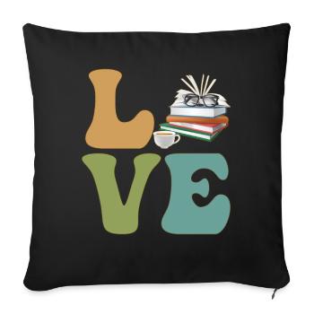 Readers Bookworm Bookworm Bookworm - Sofa pillowcase 17,3'' x 17,3'' (45 x 45 cm) - black - Front