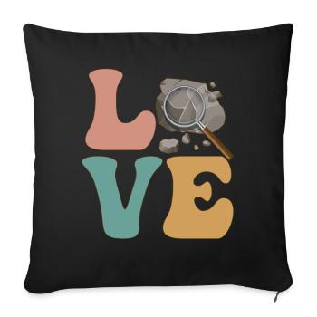 Chasseur de roches, Chasse aux roches, Géologue, Géologie - Housse de coussin décorative 45 x 45 cm - noir - Devant