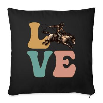 Rodeo Barrel Racer Barrel Racing Pferd Reiten - Sofakissenbezug 45 x 45 cm - Schwarz - Vorne