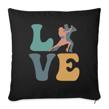 Danse Salsa Danse Danseuse Salsero - Housse de coussin décorative 45 x 45 cm - noir - Devant