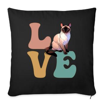 Siamkatze - Sofakissenbezug 45 x 45 cm - Schwarz - Vorne