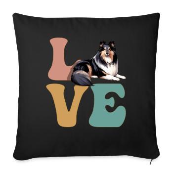 Shetland Sheepdogs Hundeliebhaber - Sofakissenbezug 45 x 45 cm - Schwarz - Vorne