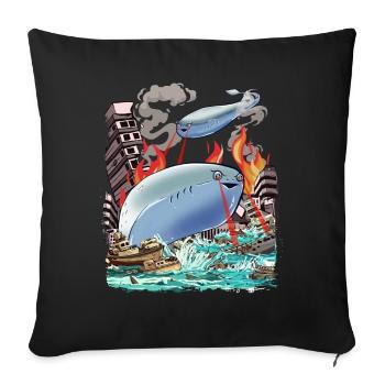 Sacabambaspi Fish Meme Kaiju Japanese Monster - Sofa pillowcase 17,3'' x 17,3'' (45 x 45 cm) - black - Front