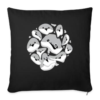 Sacabambaspis Poisson Meme Visage Motif - Housse de coussin décorative 45 x 45 cm - noir - Devant