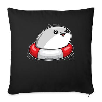 Sacabambaspis Fish Meme Swimming Swimmer - Sofa pillowcase 17,3'' x 17,3'' (45 x 45 cm) - black - Front