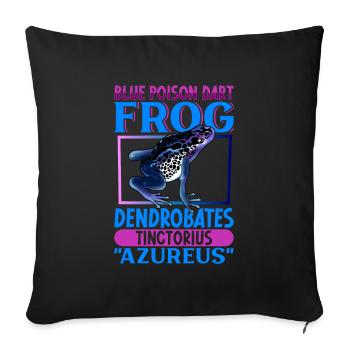 Grenouille bleue à dendrobate empoisonné - Housse de coussin décorative 45 x 45 cm - noir - Devant