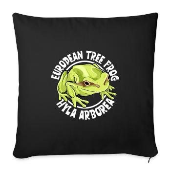 Tree frog - Sofa pillowcase 17,3'' x 17,3'' (45 x 45 cm) - black - Front