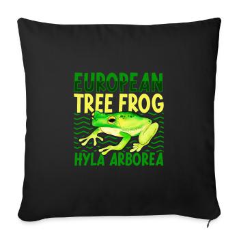 Tree frog - Sofa pillowcase 17,3'' x 17,3'' (45 x 45 cm) - black - Front