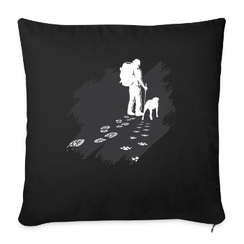 Hikers Tracks Dogs Dog Doggy - Sofa pillowcase 17,3'' x 17,3'' (45 x 45 cm) - black - Front
